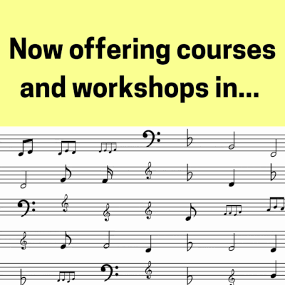 offering courses and workshops in music theory, electric guitar soloing, jazz piano, songwriing, drums, performance